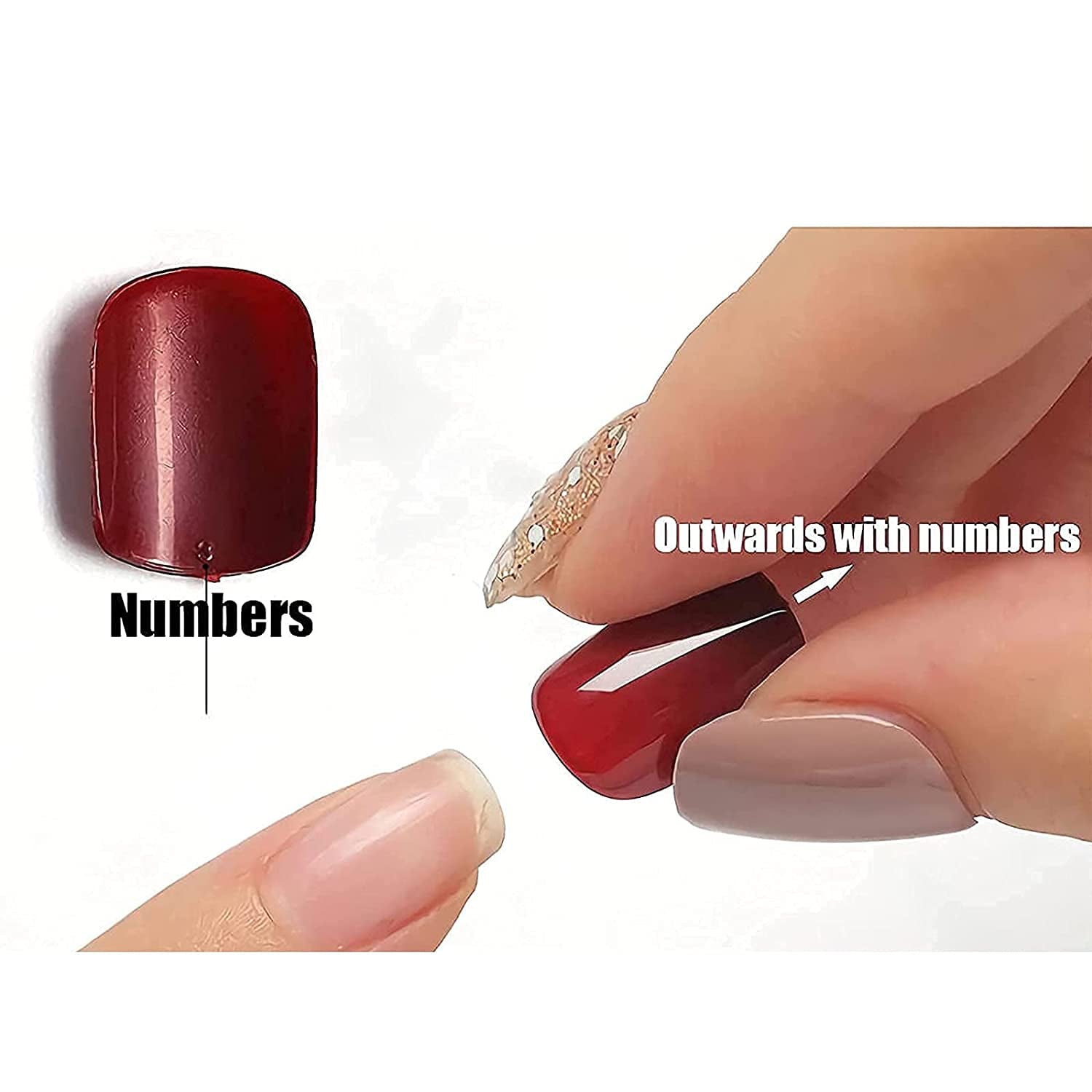 Short Square Press on Nails Squoval Fake Nails Glossy Glue on Nails Black Gradient Acrylic Nails Ink Painting Artificial Nails Bling Gold Foil Stick on False Nails with Design 24 Pcs